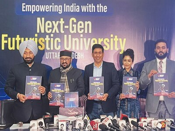 MP & Chancellor Chandigarh University with UP Higher Education Minister Yogendra Upadhyay, launching the prospectus of India's First Next-Gen Futuristic University in Lucknow, Uttar Pradesh