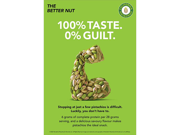 The Better Nut OOH campaign indicating nutritional benefits of California Pistachios