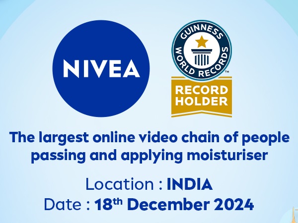 Making History! With 444 videos, NIVEA India sets a new GUINNESS WORLD RECORDS for the Largest online video chain of people passing and applying moisturiser!