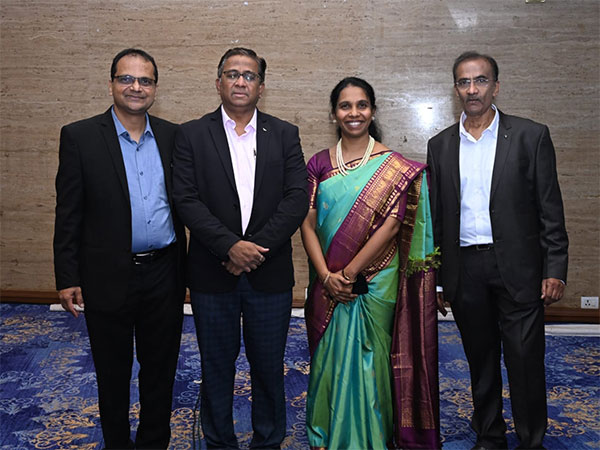 During the event, seen from left to right, Rajesh Shah, Hemang Jangla, Jennifer Isaac and Kaushik Desai