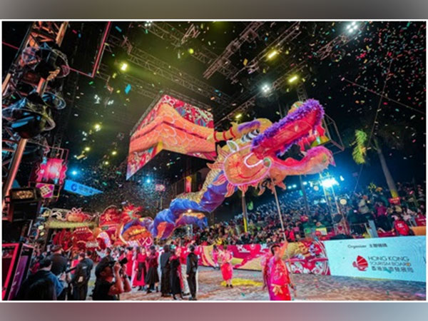 Performers at the Lunar New Year night parade in Hong Kong