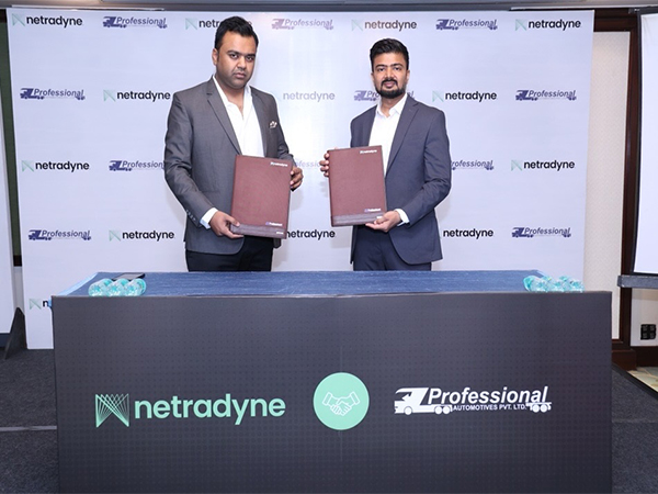 Lavanya Agarwal, COO, Professional Automotives (L) and Amit Kumar, Senior Director, Netradyne (R) formalized their partnership at a press conference in Jaipur