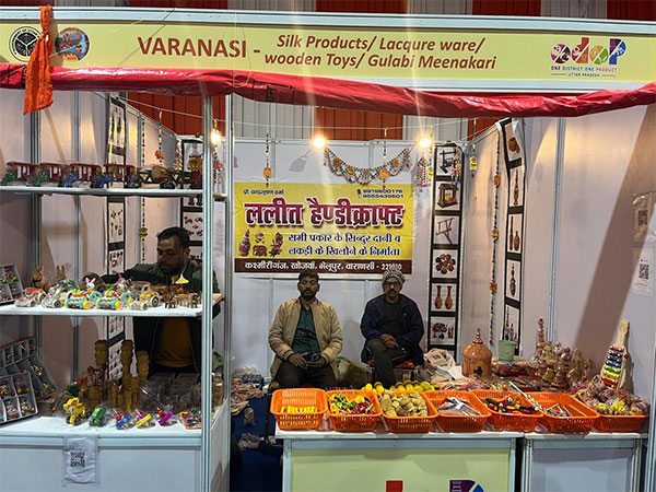 Exhibition booth at Prayag Maha Kumbh 2025 showcasing Flipkart and One District One Product's (ODOP) collaboration