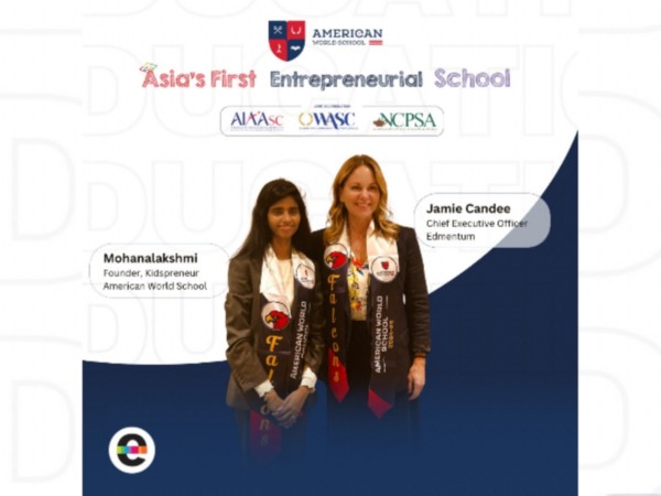 Dr. Mohanalakshmi, Founder of Kidspreneur and American World School with Jamie Candee, CEO of Edmentum