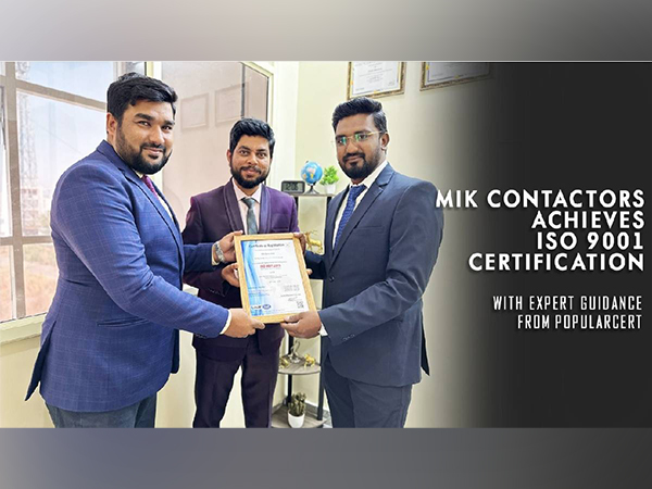 MIK Contractors achieved ISO 9001 certification with PopularCert's guidance