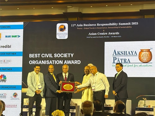 The Akshaya Patra Foundation awarded the 'Best Civil Society Organisation Award' at the 11th Asia Business Responsibility Summit 2025