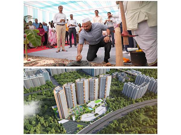 Gulzar Malhotra, CEO, Gera Developments performing the groundbreaking ceremony in the presence of Rohit Gera, Managing Director of Gera Developments