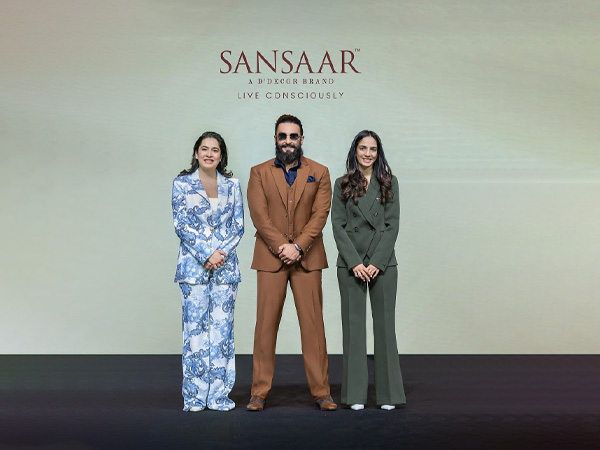 (From Left) Sanjana Arora, Business Head, Sansaar A D'Decor Brand; Brand Ambassador Ranveer Singh, and Sarah Arora, Creative Director, Sansaar A D'Decor Brand