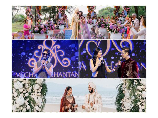 From top to bottom: Photograph by SeventybyTwo; Centre: Shahid Kapoor, Sushmita Sen and Karan Johar at businesswoman Seema Singh's daughter's wedding; Photograph by Oragraphy