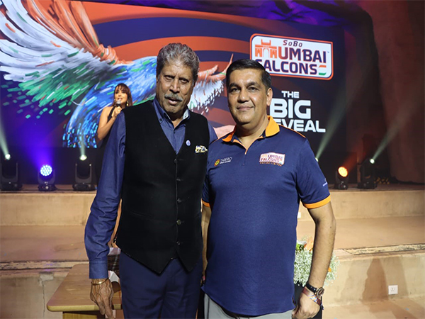Kapil Dev and Ameet Gadhoke launch the jersey of SoBo Mumbai Falcons for the T20 Mumbai League 2025