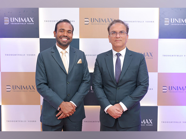UniMax World's MD Israil Shaikh and Director Salim Desai unveil the new logo, marking a transformative growth phase