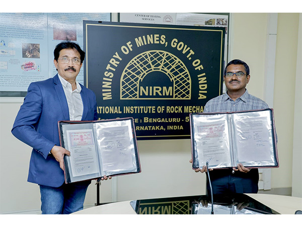 Dr Sripad Naik, Director (Addl.Charge ), NIRM and Siby M Lukose, Managing Director, Siby Mining exchanging MoU in Bengaluru.