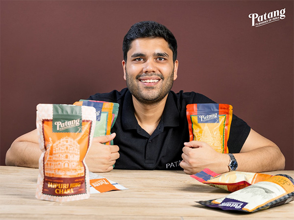Shoury Gupta (Founder) with the eight launch flavours of Patang.