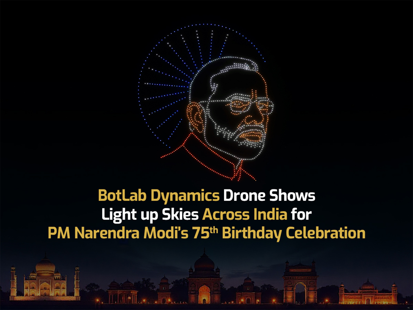 BotLab Dynamics celebrates PM Narendra Modi's 75th birthday across India with Multi-City Drone Shows