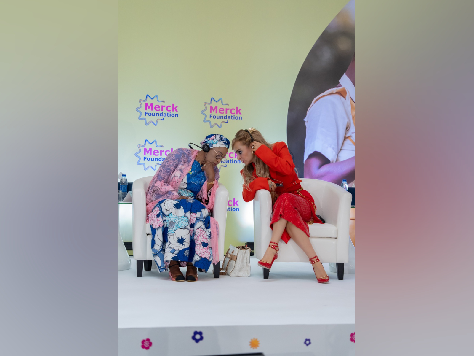Senator Dr. Rasha Kelej, CEO of Merck Foundation with H.E. Senator OLUREMI TINUBU, CON, The First Lady of the Federal Republic of Nigeria and Ambassador of Merck Foundation "More Than a Mother" Campaign at the 7th Edition of MFFLI