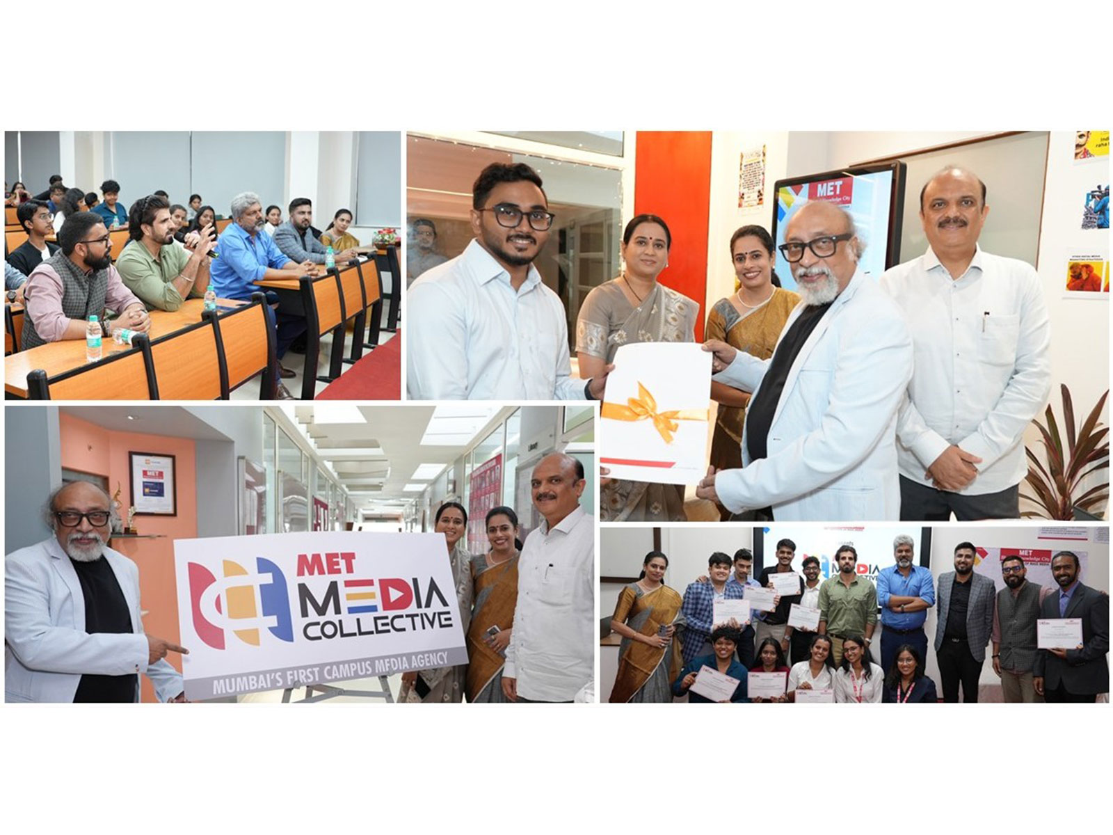 The launch of Mumbai's 1st Campus Media Agency - MET Media Collective - united media leaders & students, marking a new era of hands-on, future-ready learning