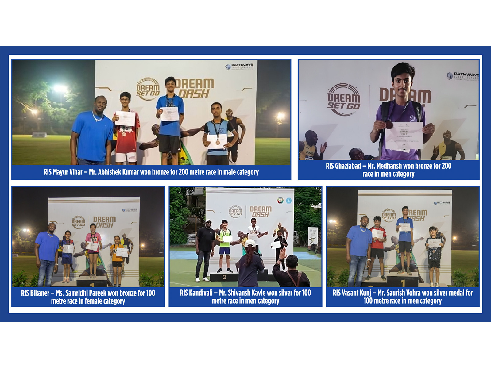 Ryan Group of Schools Celebrates Success at Dream Dash 2025 Grand Finale: Students Competed and Met Sprinting Legend Usain Bolt in Mumbai and New Delhi