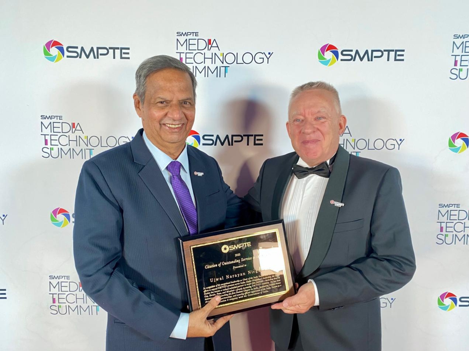 A Global Honour: Ujwal N. Nirgudkar Felicitated by SMPTE for promoting International Standards for Advancing the Indian Film Industry