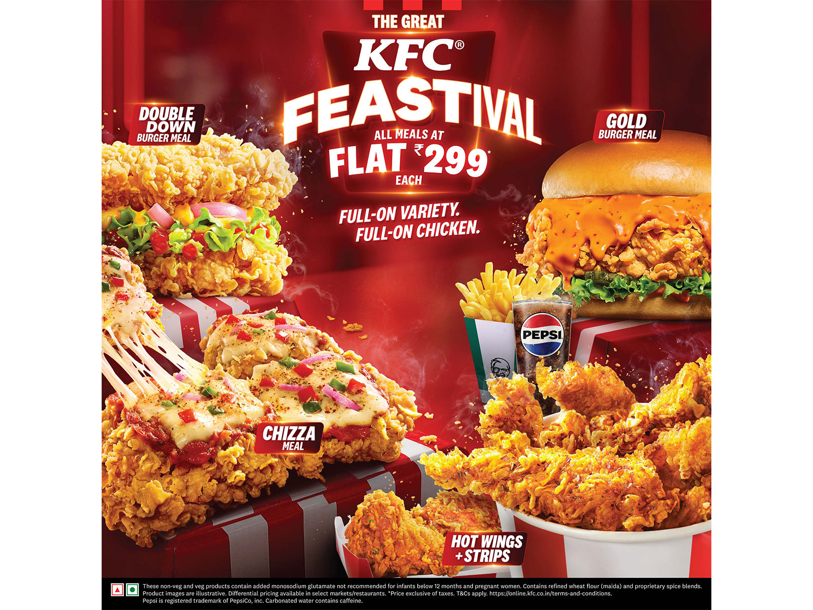The Great KFC Feastival menu