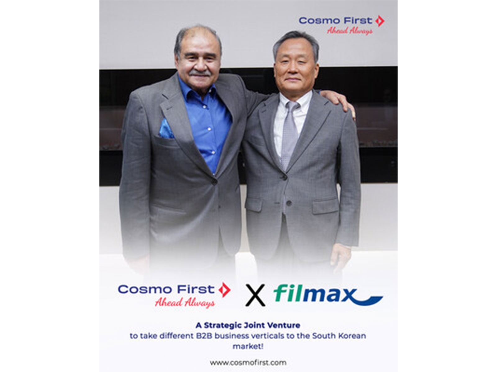 Cosmo First Announces Strategic Joint Venture in South Korea