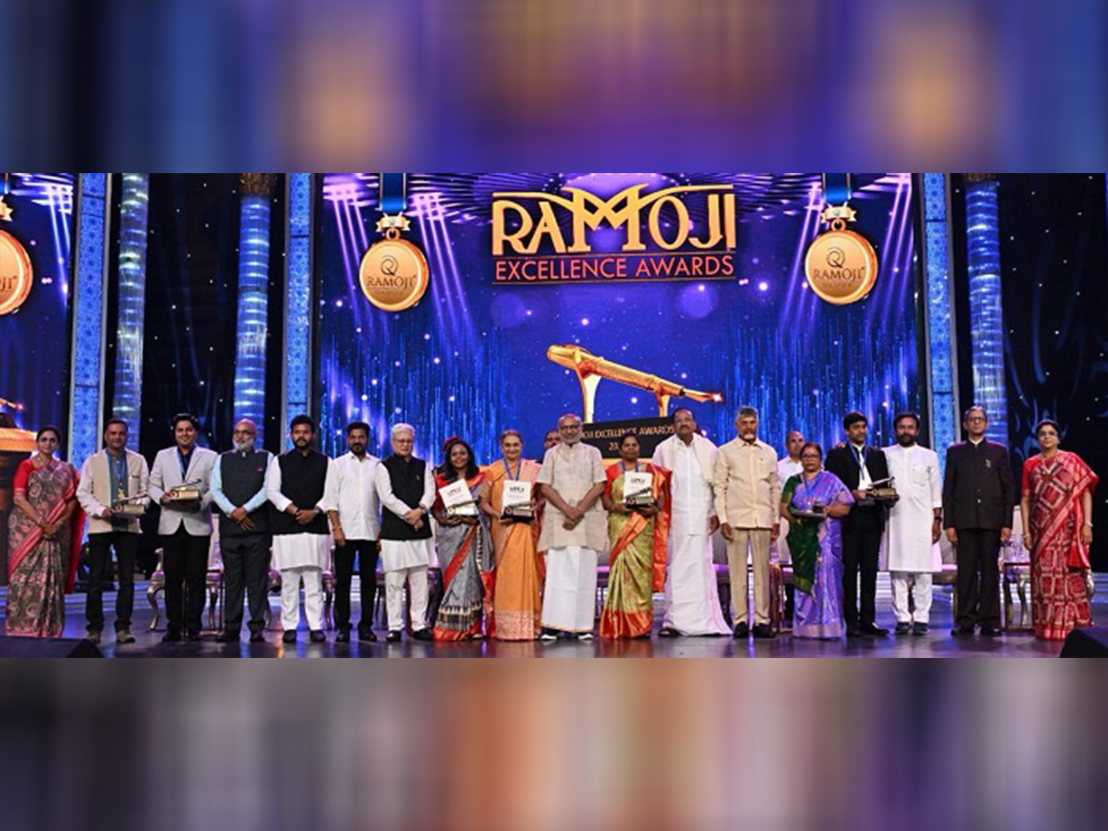 Ramoji Excellence Awards, Awardees, 2025 with Hon'ble Vice-President of India and other dignitaries