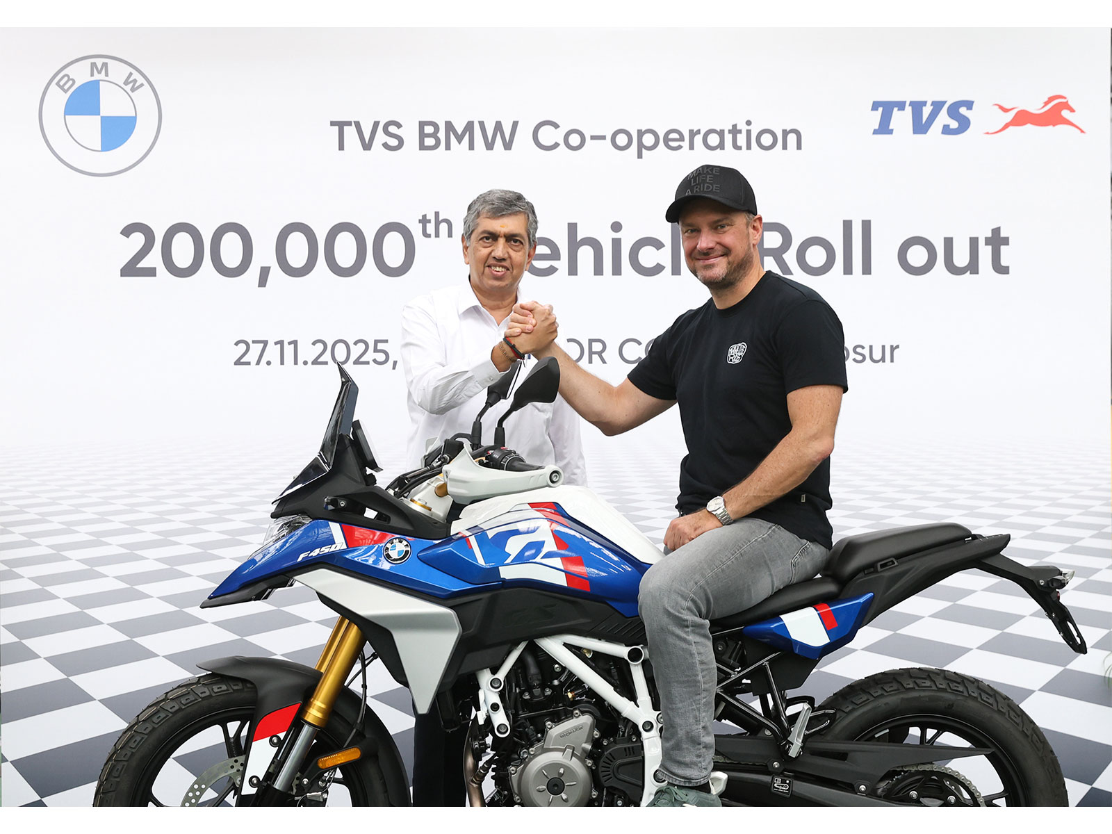 K N Radhakrishnan, Director and CEO, TVS Motor Company and Markus Flasch, CEO, BMW Motorrad