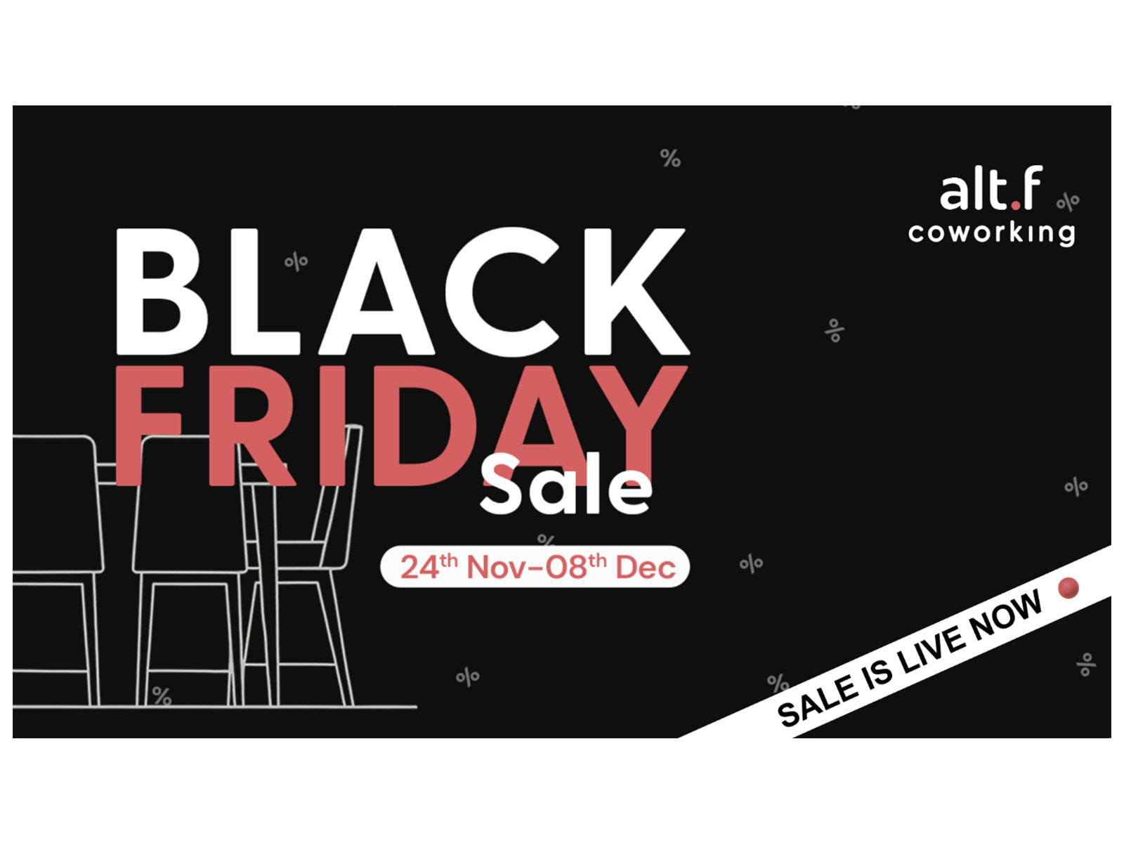 alt.f coworking Launches Exclusive Black Friday 2025 Sale Across Noida, Gurgaon, and Virtual Offices