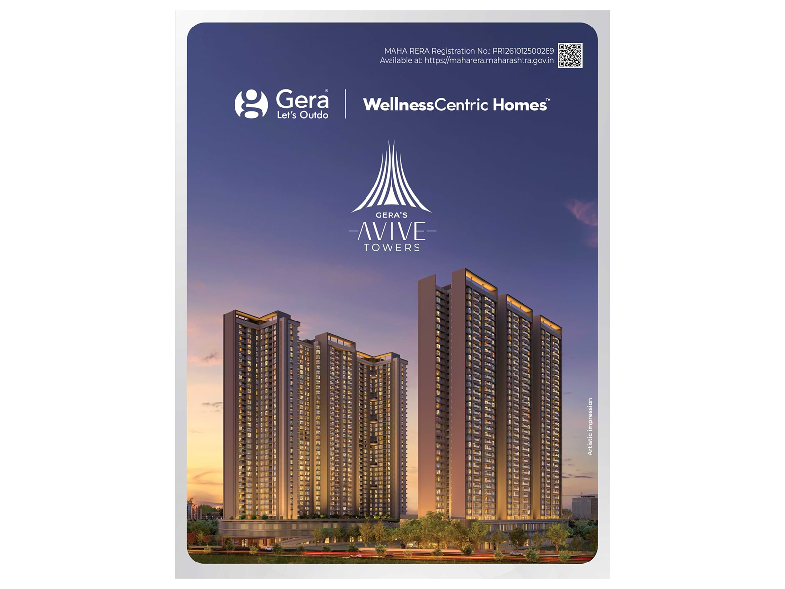 Gera Developments announces Gera's Avive Towers in East Kharadi as its first WellnessCentric Homes project, offering 3, 3.5 & 4 BHK homes from ₹1.26 crore