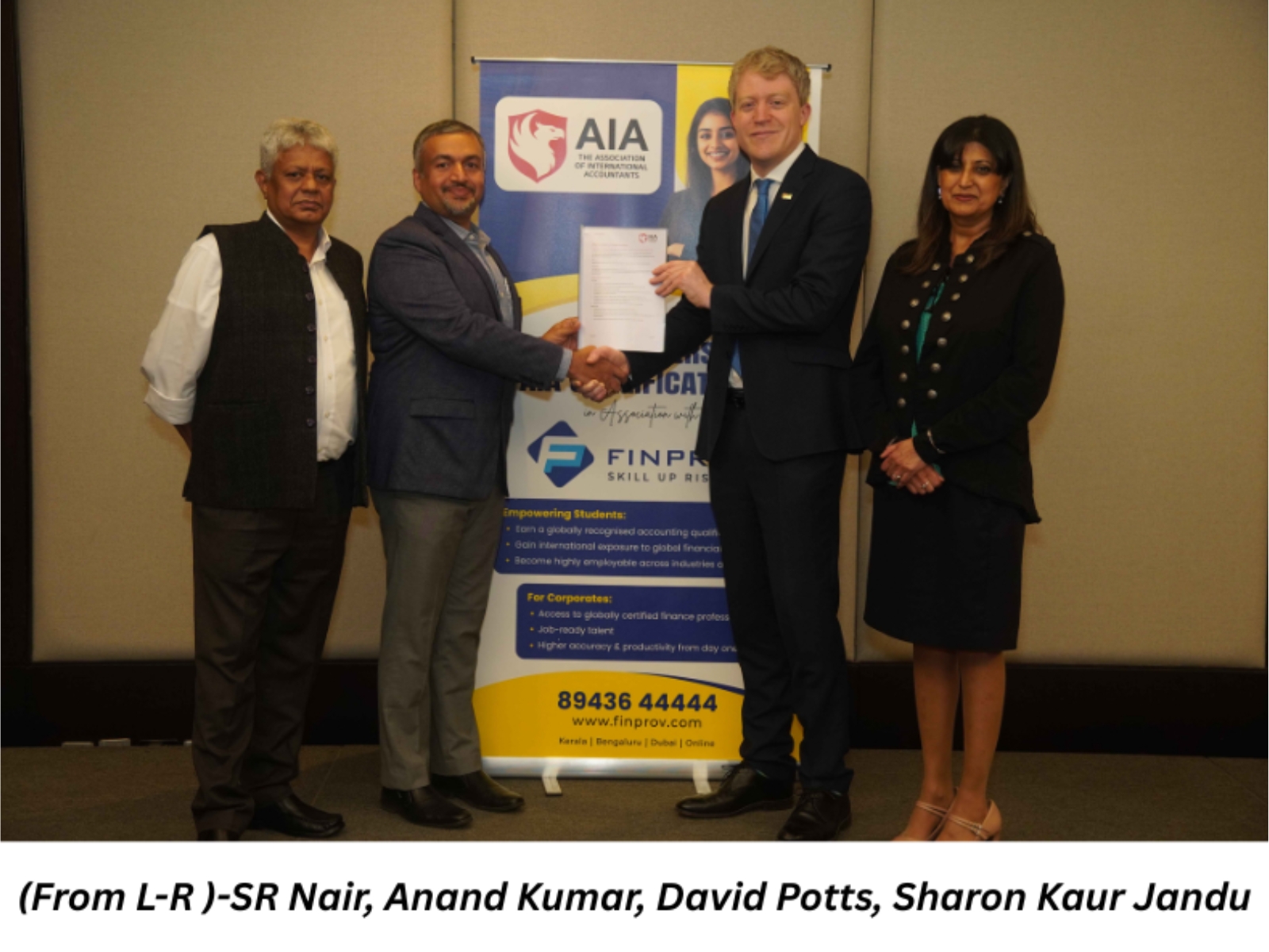 UK-based Association of International Accountants (AIA) Announces Strategic Partnership with India's Finprov Learning