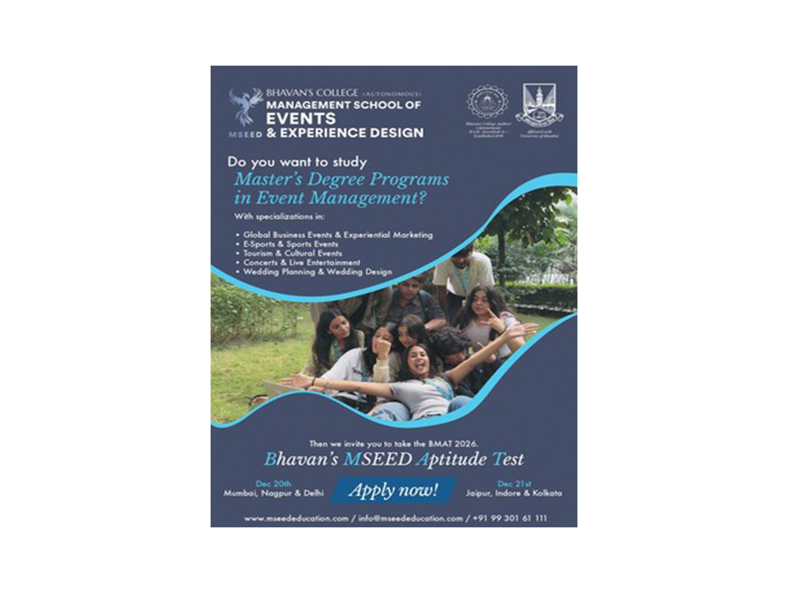 Bhavan's College MSEED Unveils BMAT (Bhavan's MSEED Aptitude Test)