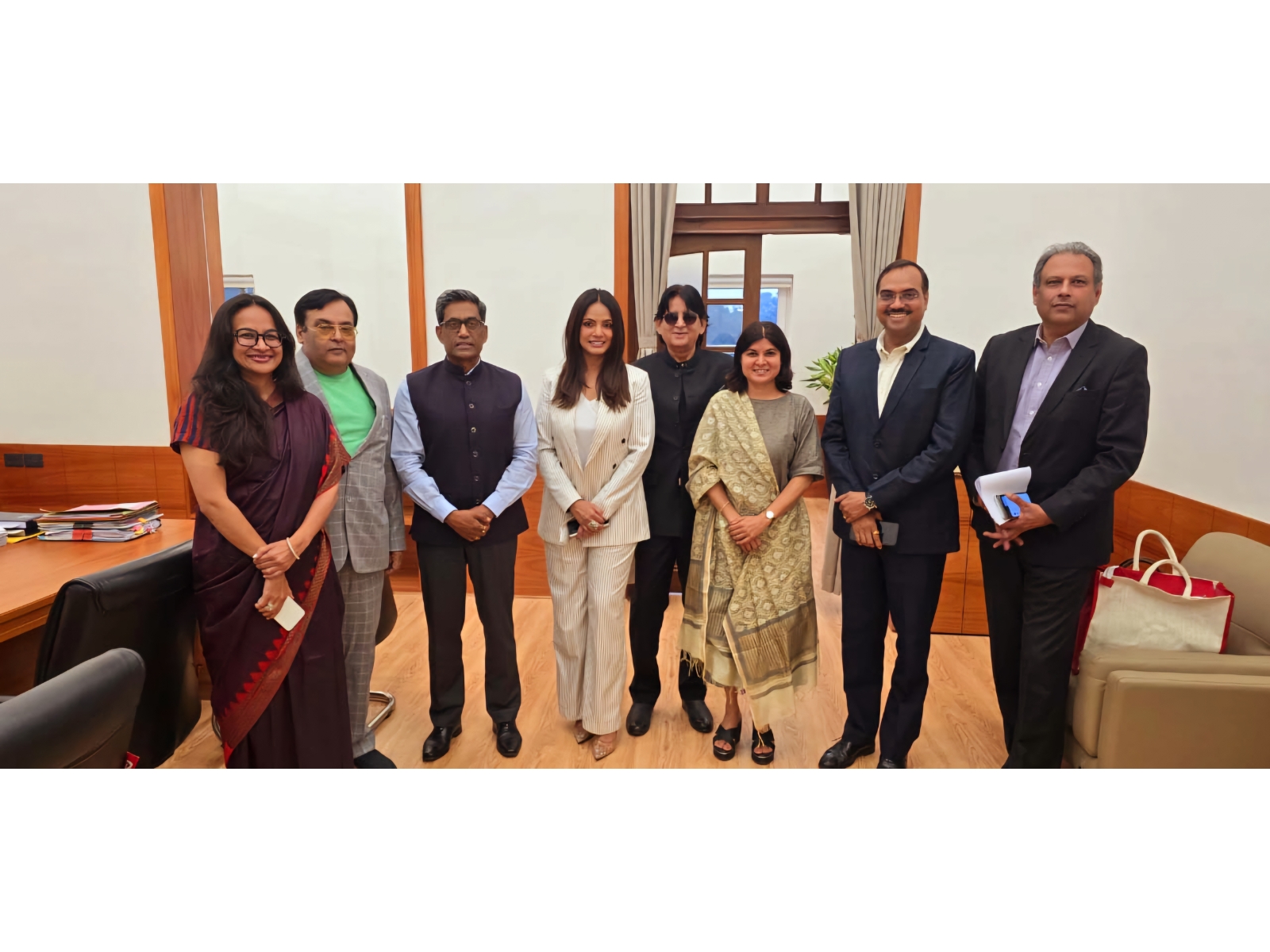 Chief Secretary of Bihar Pratyaya Amrit meets a delegation led by Neetu Chandra for a Green Film City in Bihar