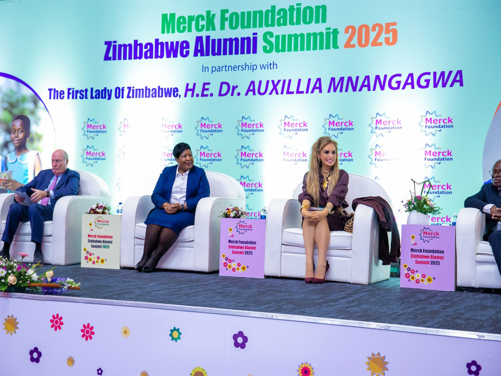 Merck Foundation Chairman and CEO with Zimbabwe First Lady to mark the 7th Anniversary of their Partnership