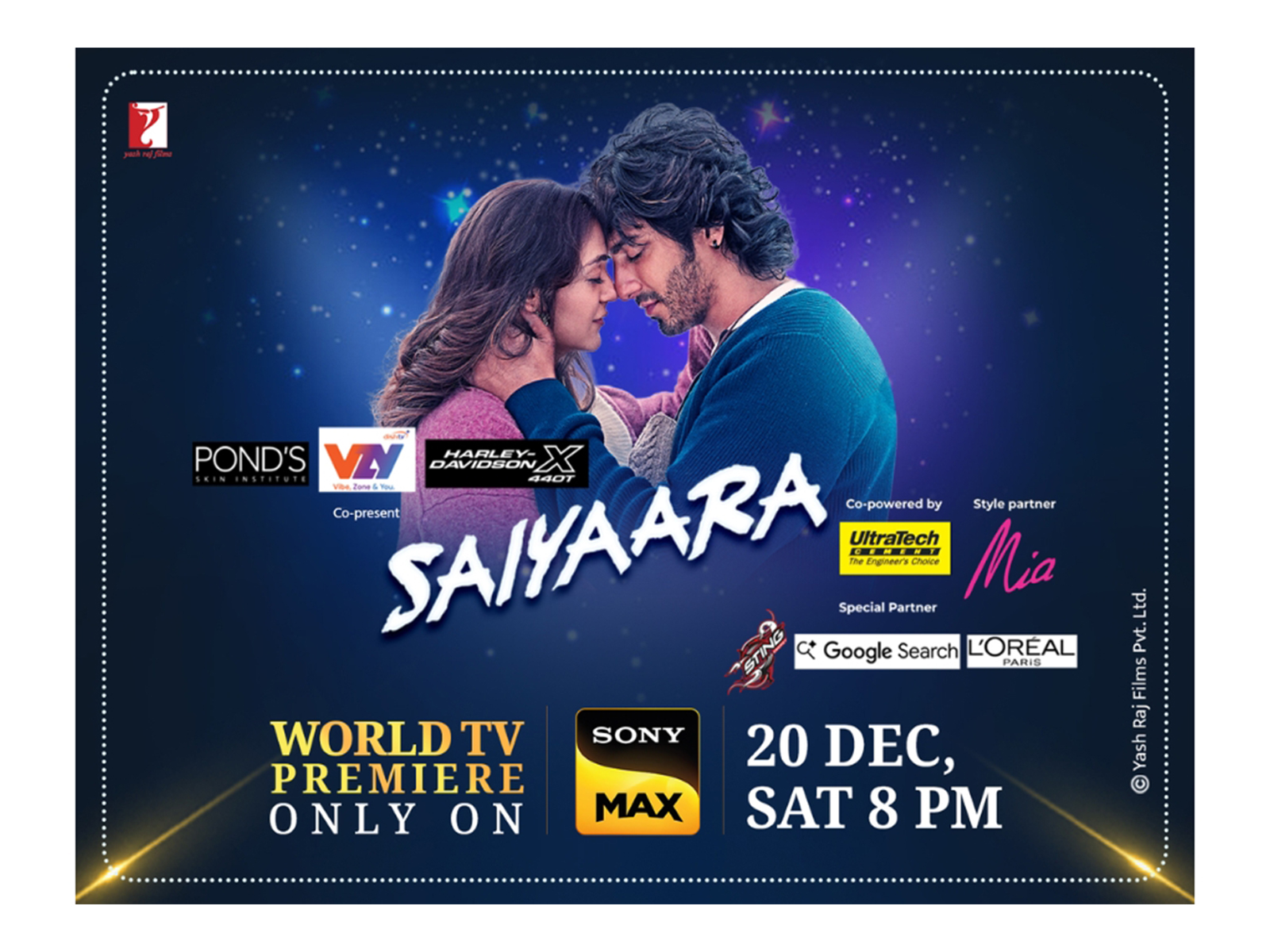 Sony MAX Brings the World Television Premiere of Saiyaara on 20 December