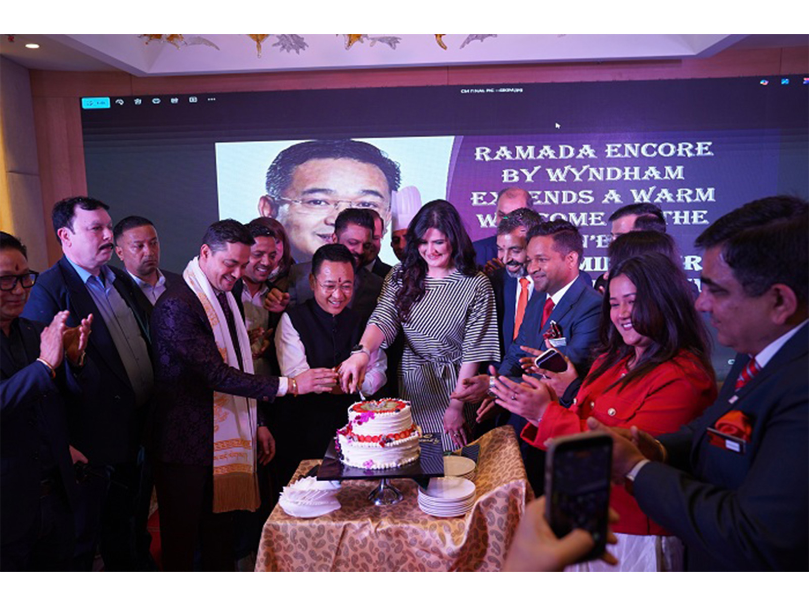 Hon'ble Sikkim CM Shri Prem Singh Tamang and Bollywood Actress Zareen Khan Inaugurated Ramada Encore Hotel by Wyndham at Elan Miracle Mall