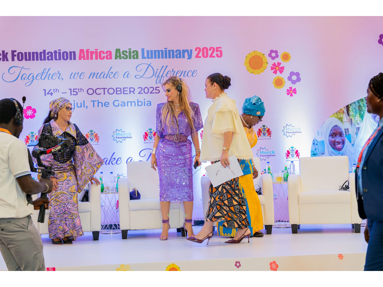 Dr. Rasha Kelej meets São Tome and Principe First Lady & 6 First Ladies of Africa at 12th Merck Foundation Africa Asia Luminary
