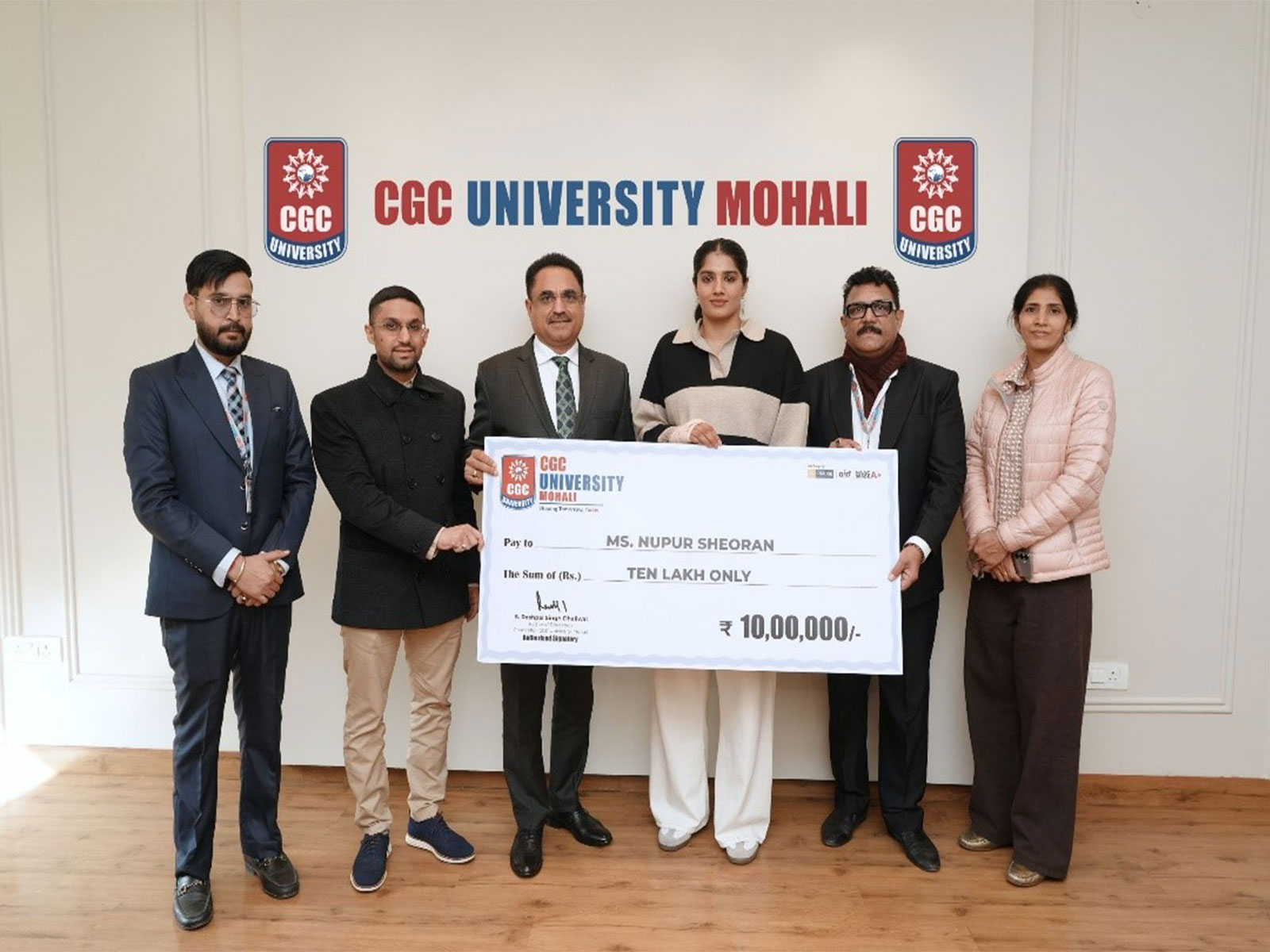 CGC University, Mohali, awards ₹10 Lakh cash prize to Brand Ambassador Ms. Nupur
