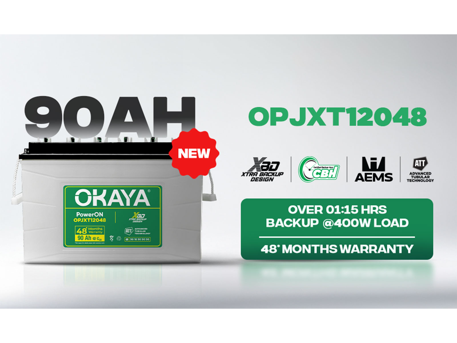 Okaya Introduces JXT 90Ah Inverter Battery, a New Innovation in Jumbo Tubular Technology