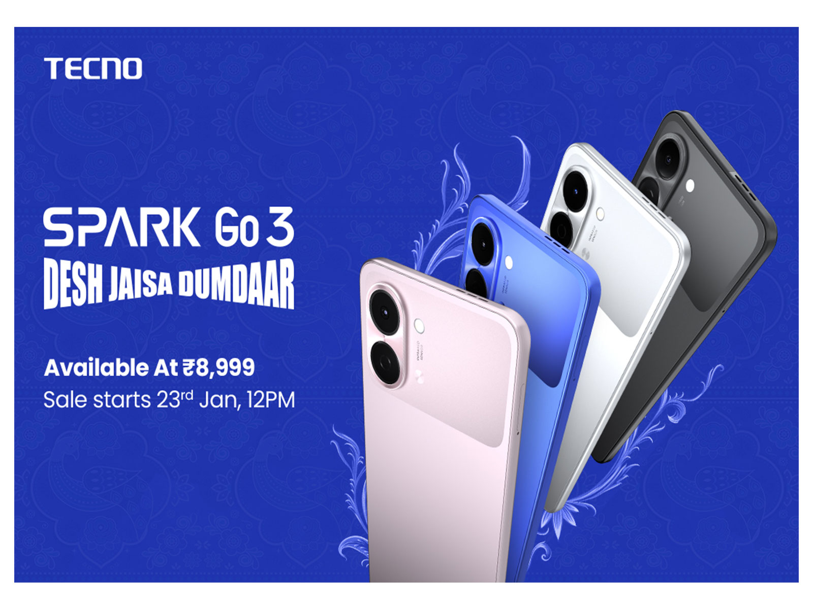 TECNO Spark Go 3 delivers best-in-segment durability and reliable performance for everyday use.