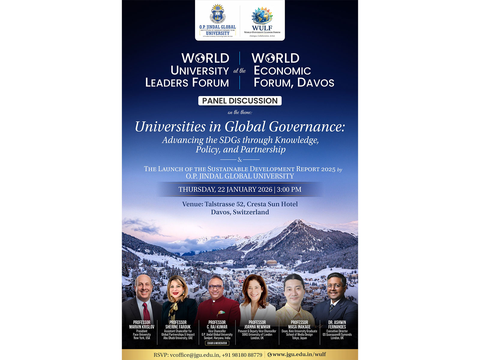 JGU Launches World University Leaders Forum at WEF Davos: A Global Platform for University-Led Solutions
