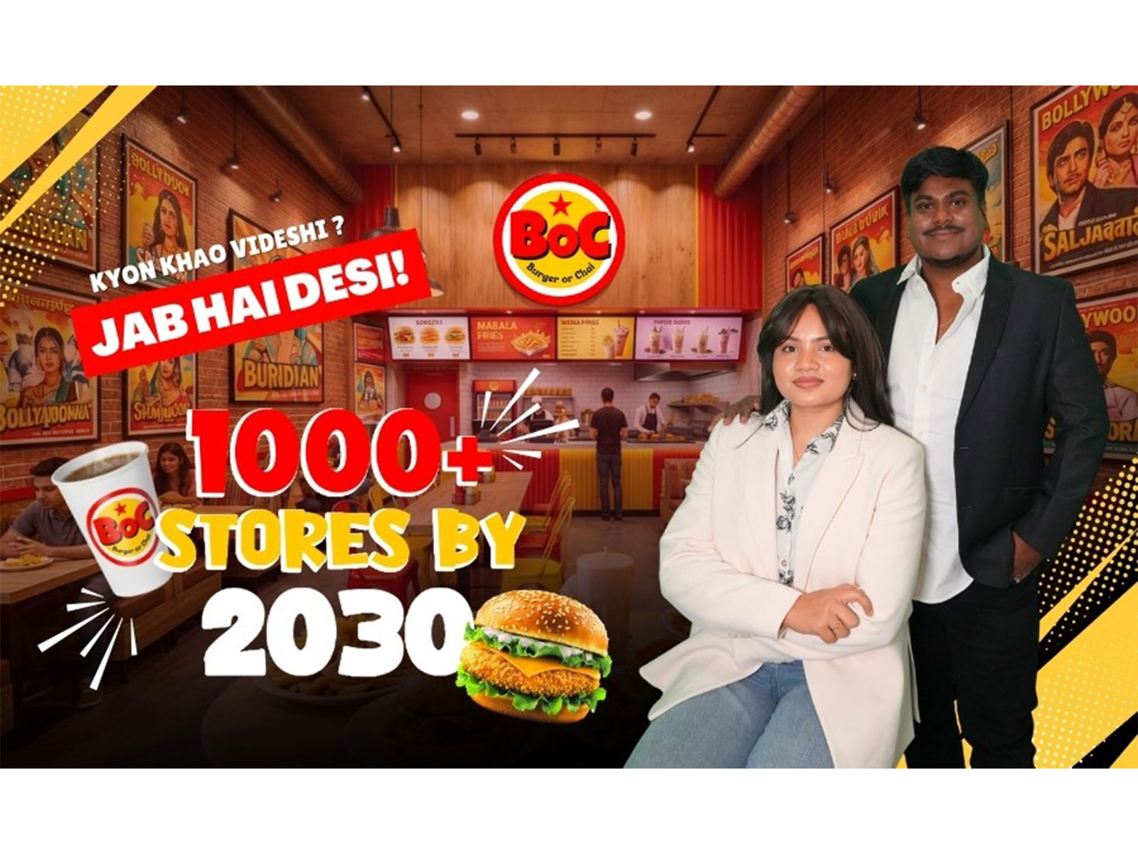 BoC (Burger or Chai) Sets Sights on 1,000 Franchise Outlets by 2030, Aiming to Shape India's Desi-First QSR Growth Story