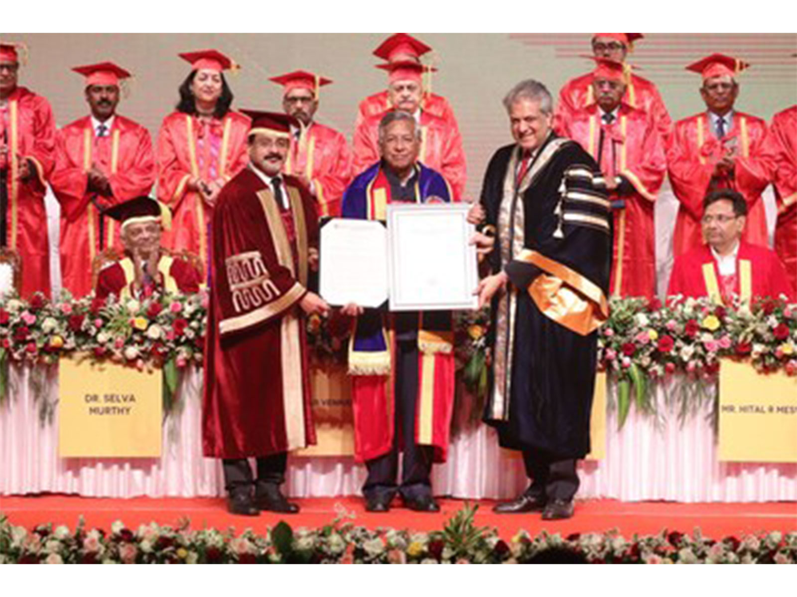 Attorney General R. Venkataramani, Reliance Industries Executive Director Hital Meswani receive Honorary Doctorates at Amity University Maharashtra Convocation