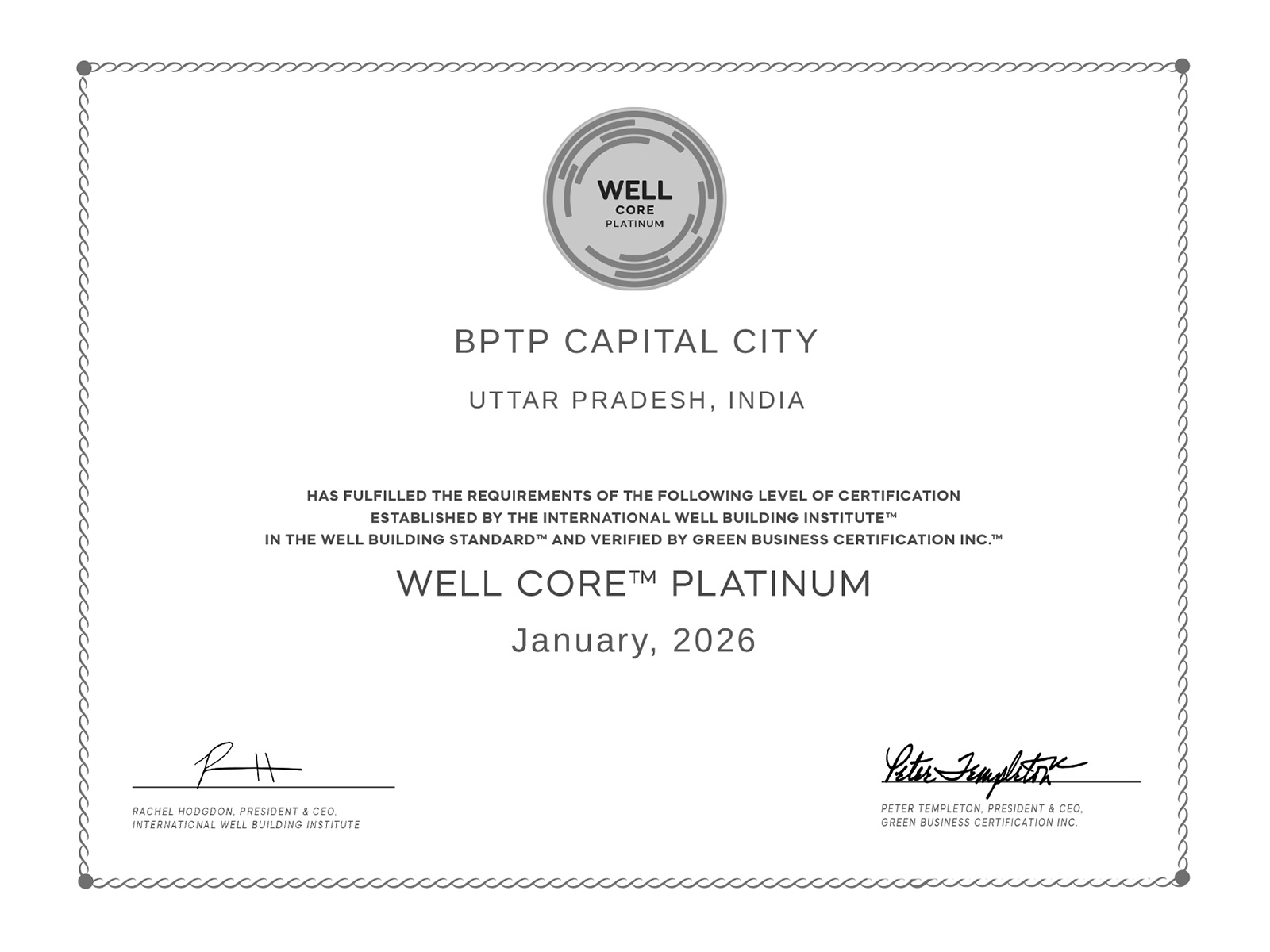 BPTP Capital City Achieves WELL Core Platinum Certification, Reinforcing Leadership in Wellness-Led Workspaces