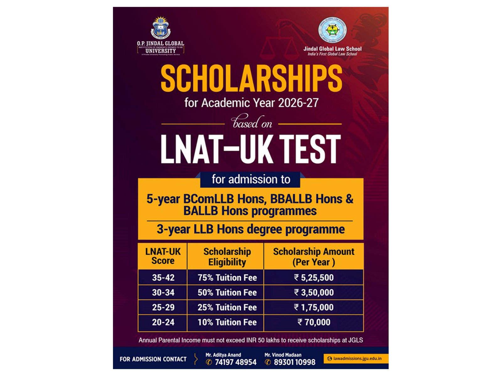Jindal Global Law School Closing Early Admissions on 28 February