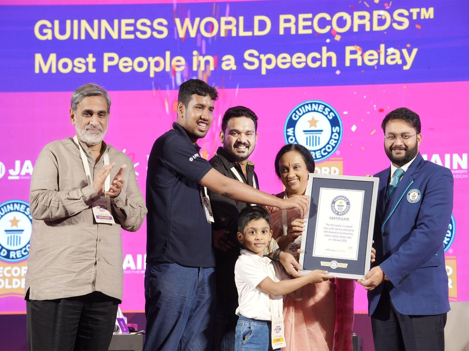Jain University's Summit of Future Sets Guinness World Record; 401-Speaker Relay Creates History