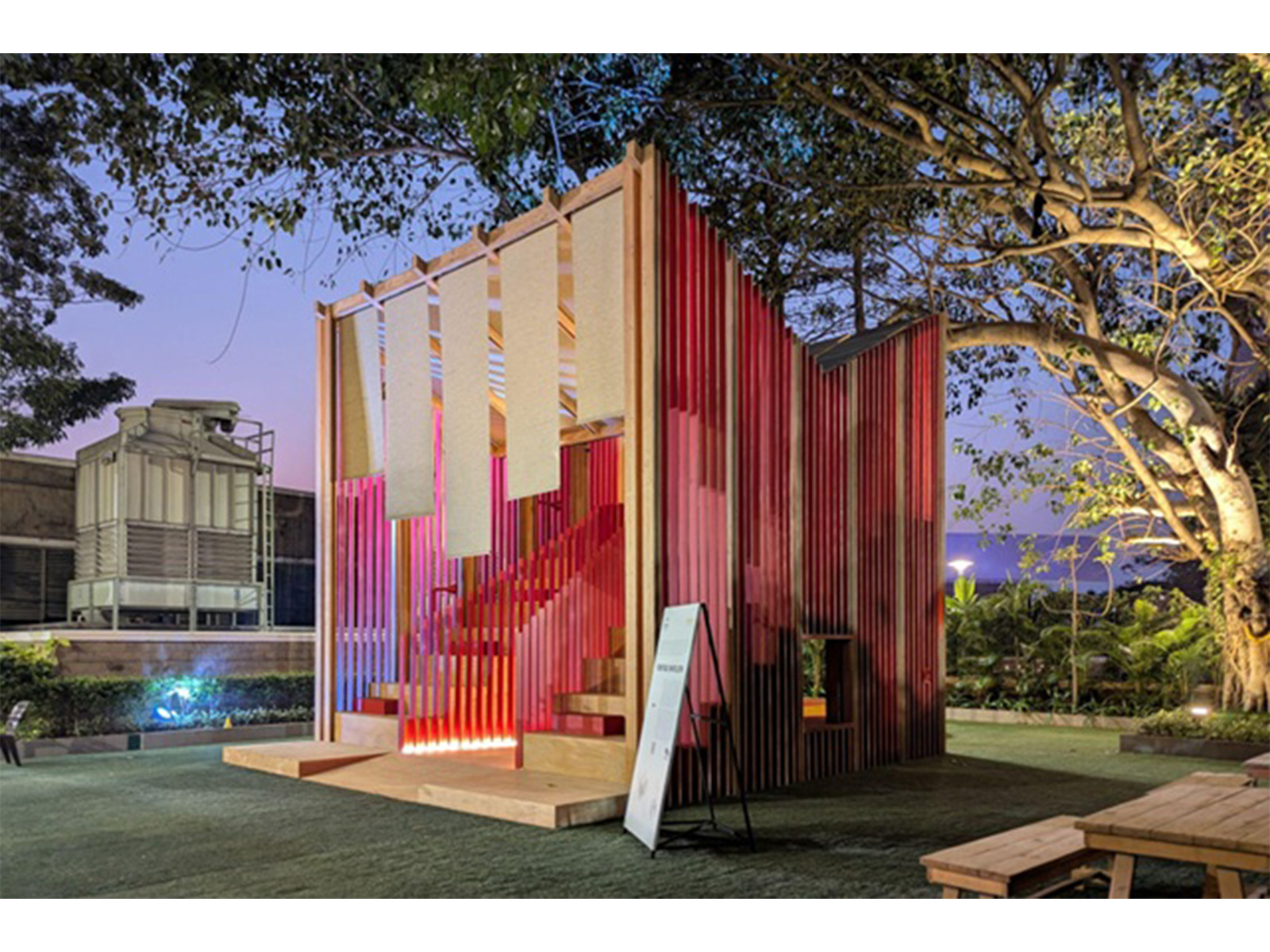 UHA's Pentad Pavillion on exhibition last month at ADFF:STIR in Mumbai, The Pavilion will be exhibited this week at India Art Fair in Delhi