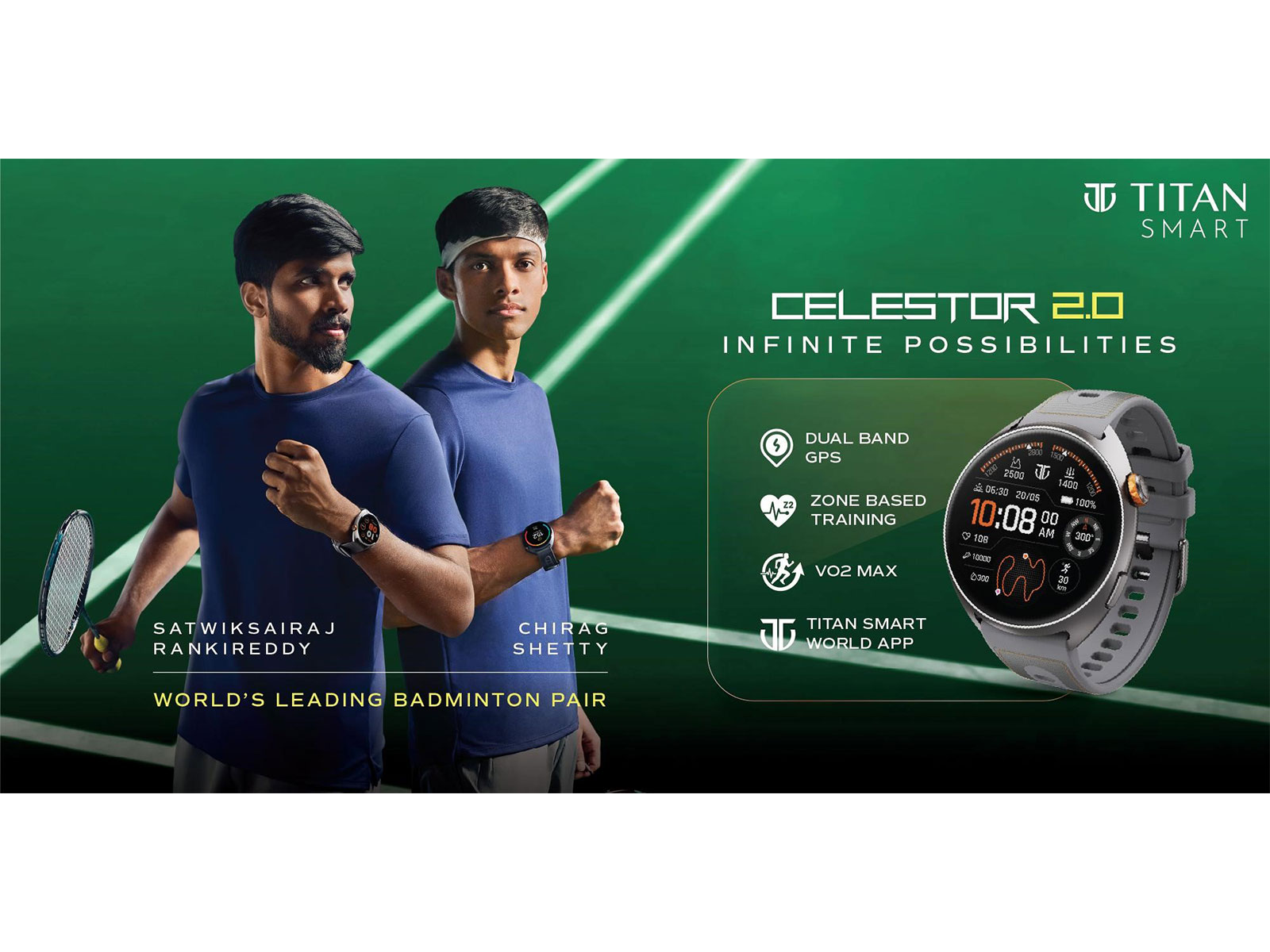 Titan Smart introduces Celestor 2.0, onboards World No.3 Badminton pair, Chirag Shetty and Satwiksairaj Rankireddy as brand ambassadors