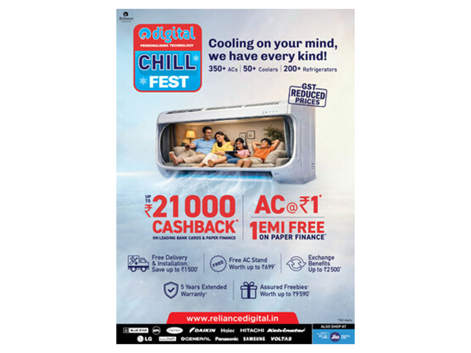 Reliance Digital's 'Chill Fest' Goes Live with Unmatched Off-Season Deals on ACs, Refrigerators and Coolers