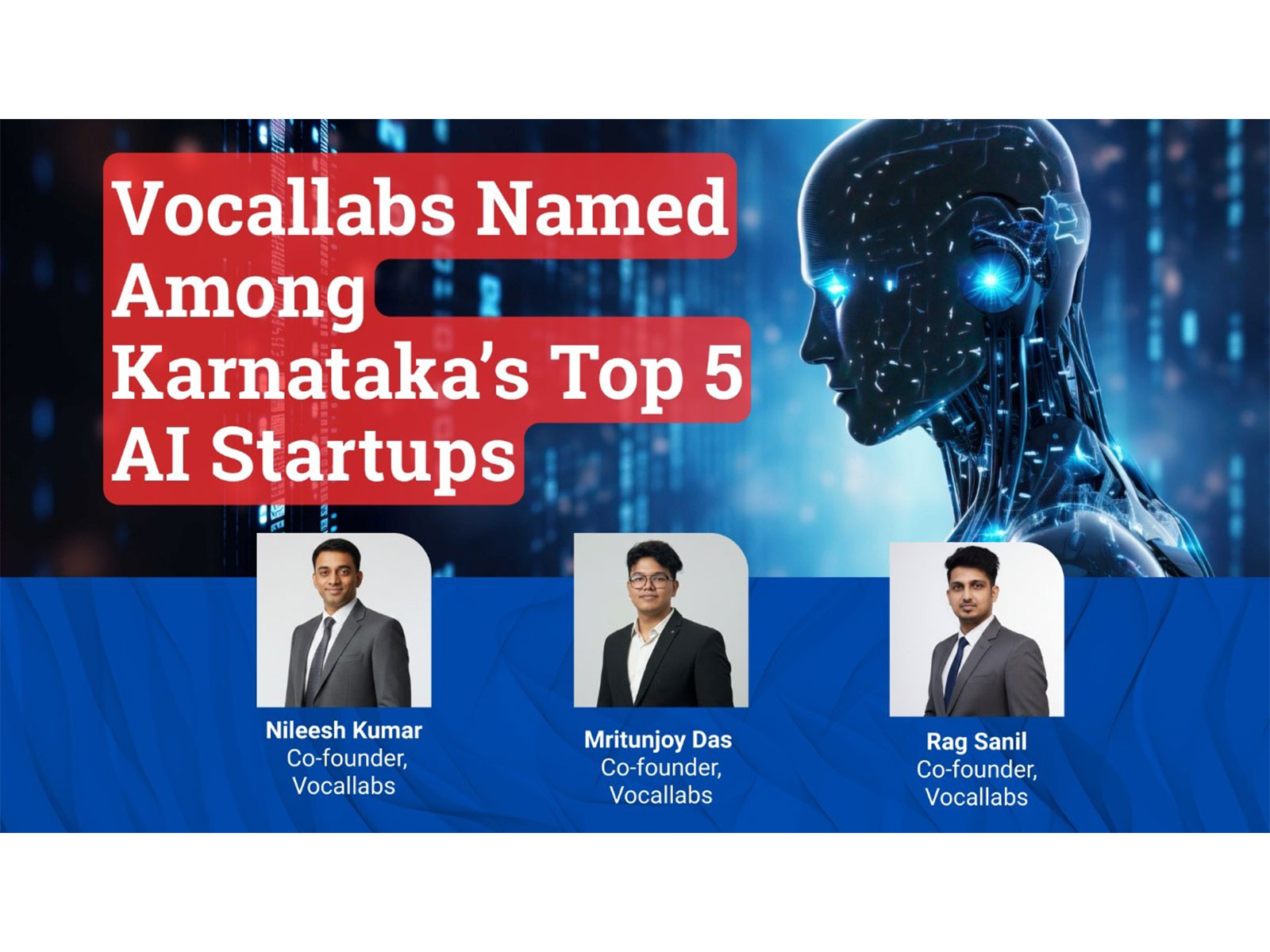 Vocallabs Named Among Top 5 AI Startups in Karnataka by State Government
