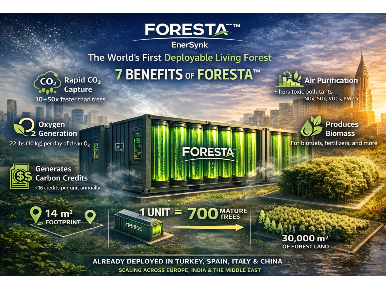FORESTA™: EnerSynk Group Launches the World's First Deployable Living Forest