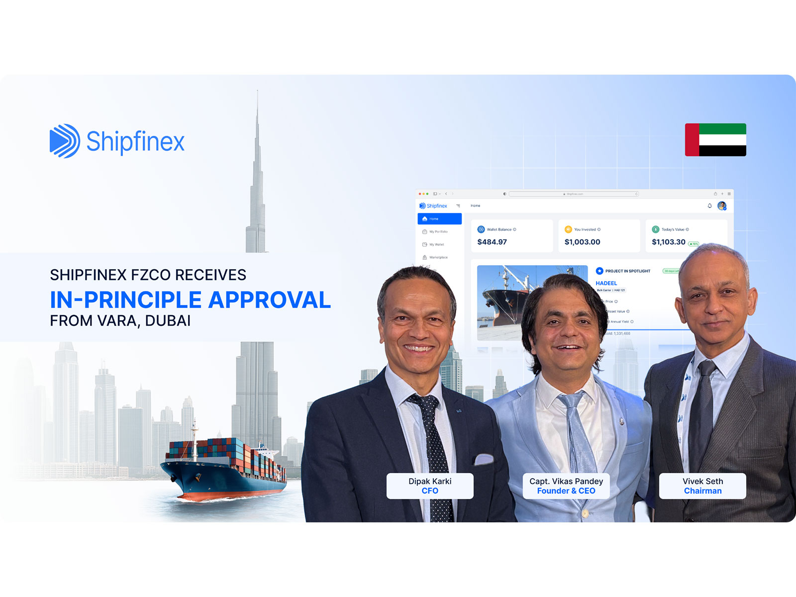 The Regulated Evolution of Ship Finance: Shipfinex Unveils "Maritime Asset Tokens" (MAT) Following VARA In-Principle Approval